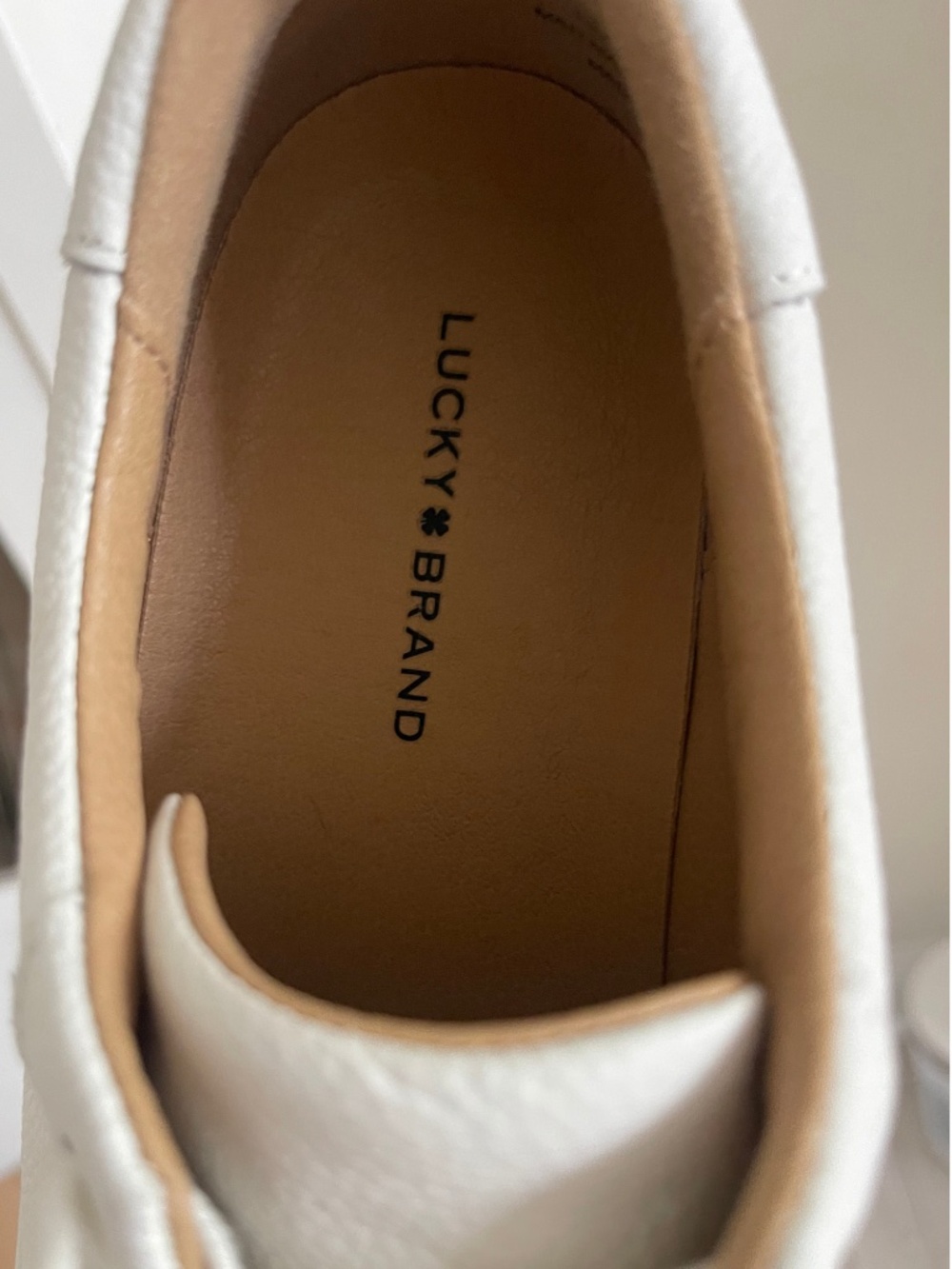 Lucky Brand White Leather Lace-Up Sneakers – Size 8 - Picture 6 of 7